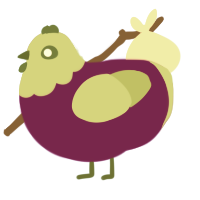 A amethyst and grass chicken with a head pattern