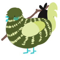 A olive and lemon chicken with a bar pattern