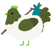 A white and olive chicken with a head pattern