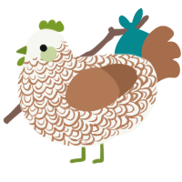 A white and brown chicken with a double-lace pattern