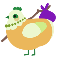 A honey and apple chicken with a head pattern