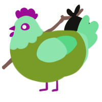 A chartreuse and spring chicken with a head pattern