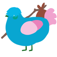 A cerulean and pink chicken