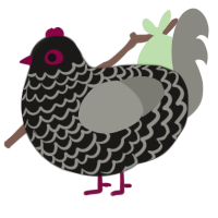 A sable and ash chicken with a lace pattern