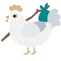 A white and mist chicken with a double-lace pattern