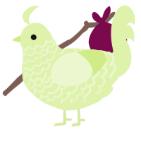 A apple chicken with a lace pattern