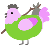 A grass and lavender chicken with a head pattern
