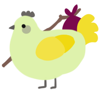 A apple and yellow chicken