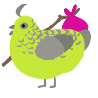 A lime and ash chicken with a half-lace pattern