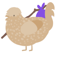 A beige chicken with a speckle pattern