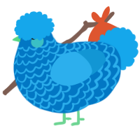 A sapphire and sky chicken with a lace pattern