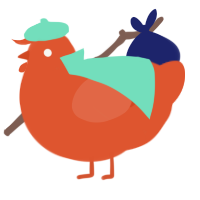 A vermilion chicken