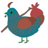 A sea and russet chicken with a lace pattern