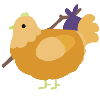 A orange and honey chicken with a head pattern