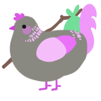 A ash and lavender chicken with a neck-band pattern