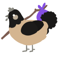 A beige and sable chicken with a head pattern