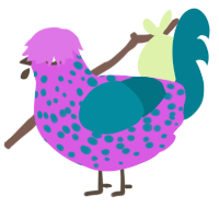 A orchid and sea chicken with a speckle pattern