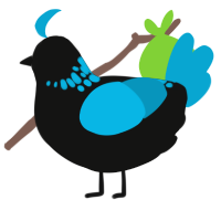 A black and cerulean chicken with a neck-speckle pattern
