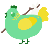 A spring and yellow chicken with a neck-band pattern