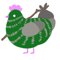 Hrmg Grass, a leaf and ash chicken with a bar pattern