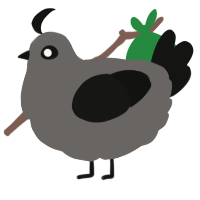 A grey and black chicken