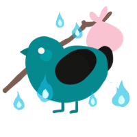 Vessels, a teal and black chicken