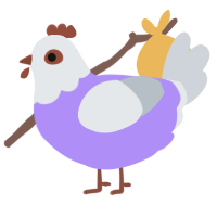 (unnamed), a lilac and mist chicken with a head pattern