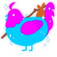 A sky and amethyst chicken with a head pattern