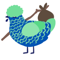 A ultramarine and spring chicken with a lace pattern