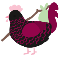 A sable and maroon chicken with a lace pattern