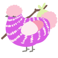 A orchid and rose chicken with a bar pattern