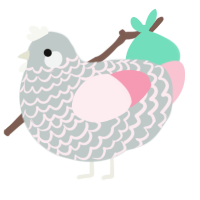 A silver and rose chicken with a lace pattern