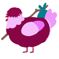 A maroon and lavender chicken with a head pattern