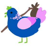 grapourwave, a ultramarine and lavender chicken with a neck-speckle pattern