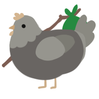 A grey and ash chicken with a head pattern