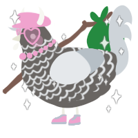 A grey and mist chicken with a lace pattern