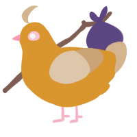 A orange and beige chicken