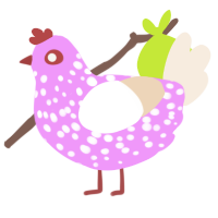 Fresa y nata, a lavender and cream chicken with a speckle pattern