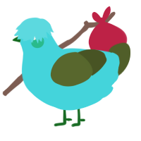 A aqua and olive chicken
