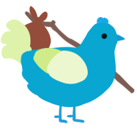 A cerulean and apple chicken