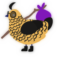 A honey and sable chicken with a lace pattern