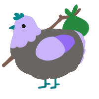 A grey and lilac chicken with a head pattern