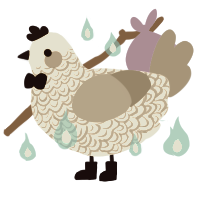 Vintage, a cream and ash chicken with a double-lace pattern