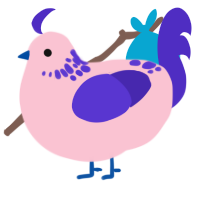 Polyfog, a rose and indigo chicken with a neck-speckle pattern