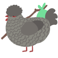 A ash and grey chicken with a lace pattern