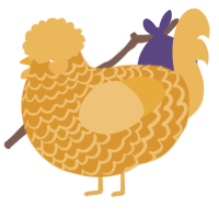 A orange and honey chicken with a lace pattern