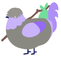 Suspiciousleigh, a ash and lilac chicken with a head pattern