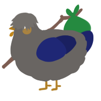 A grey and navy chicken
