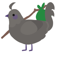 A grey chicken with a head pattern