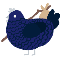 i guess, a navy and tumblr chicken with a lace pattern